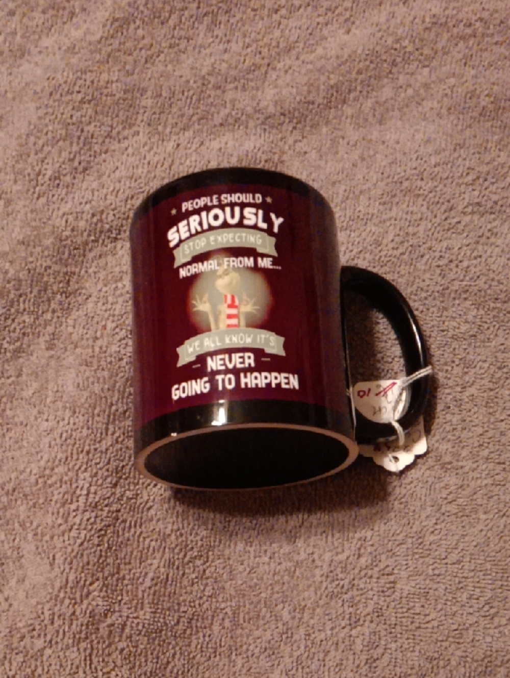 Funny Maroon Ceramic Coffee Mug with Quote